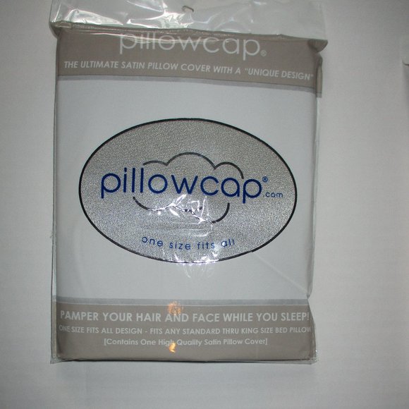 Satin Pillowcase Pillowcap Pillow Cover One Size Fits All Gray NIP - Picture 1 of 8